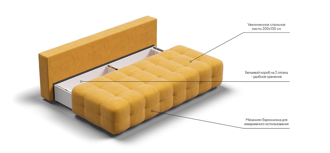 Диван BOSS 2.0 MINI велюр Monolit маст