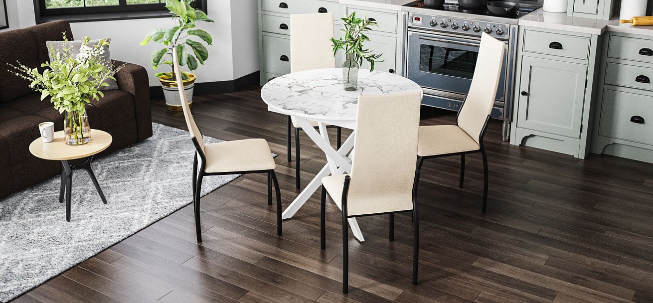 Стул АСТИ NEW 2 шт. экокожа Латте, черный