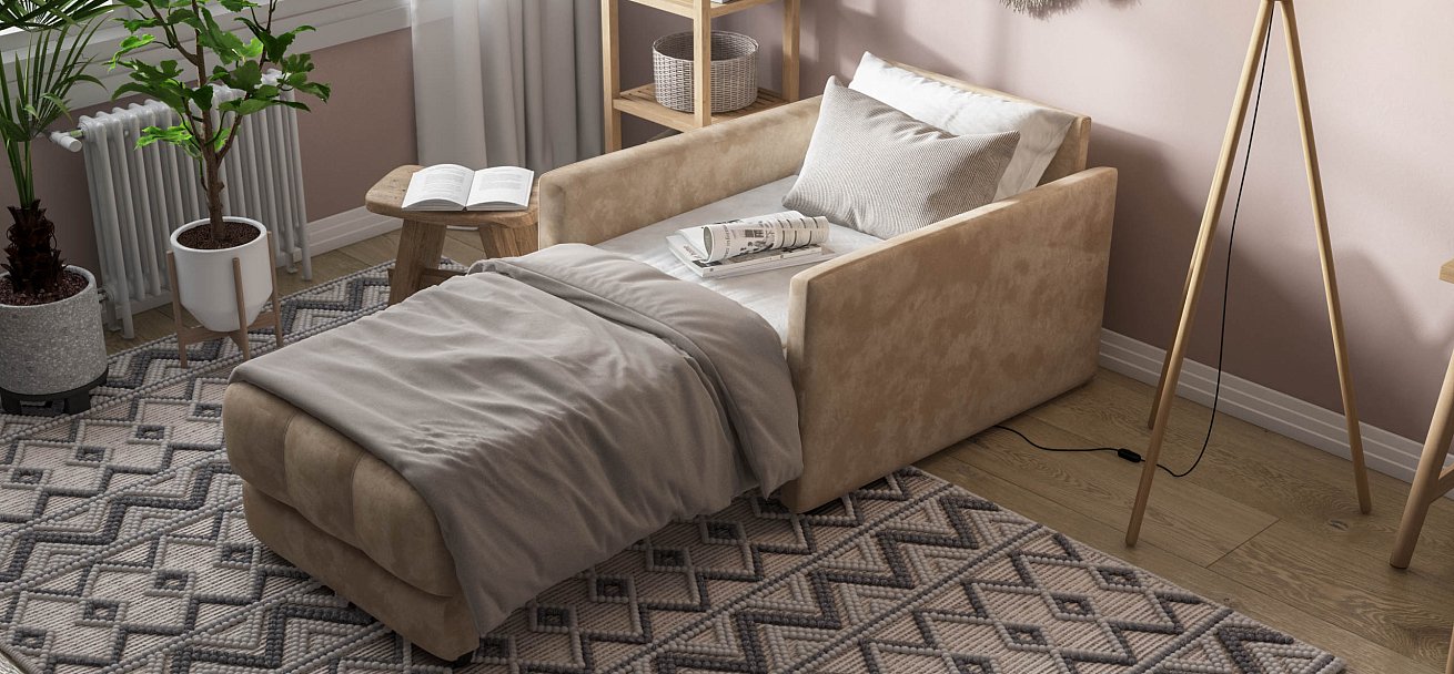 Кресло-кровать BOSS LOFT велюр Alkantara пепел