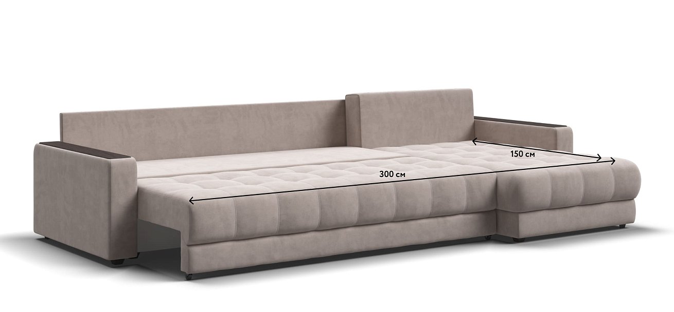 Угловой диван BOSS 3.0 MAX велюр Monolit латте