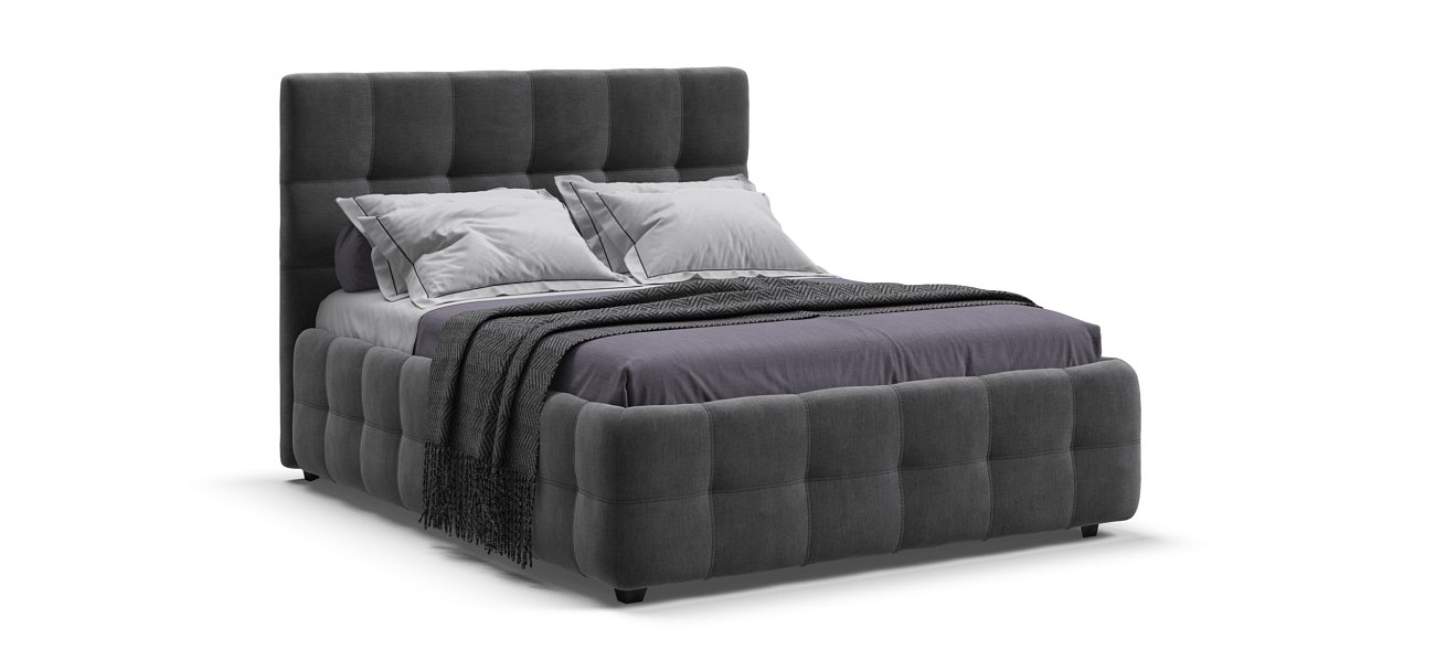 Кровать Босс 140*200 Про велюр Monolit серая