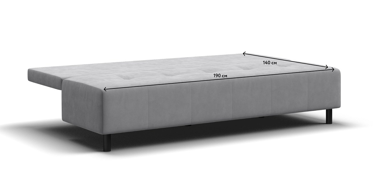 Бостон Мини диван Велюр Монолит сталь