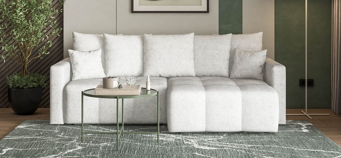 Угловой диван BOSS TREND Шенилл CLOUD милк