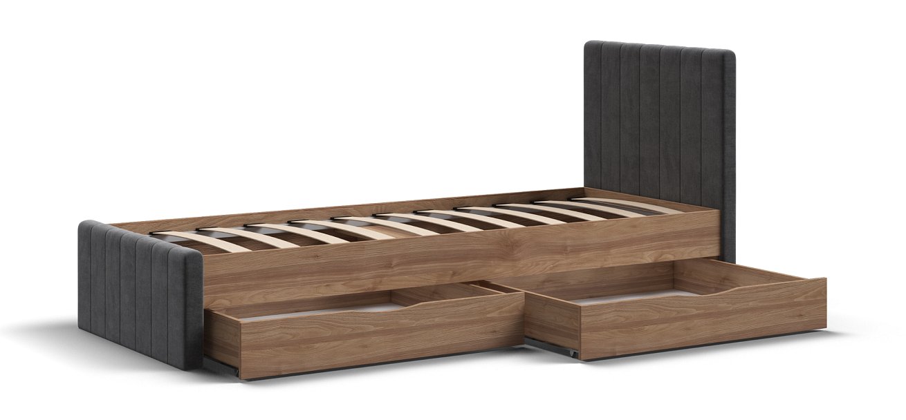 Кровать ЛОФТ Мини Орех Селект, MONOLIT Серый