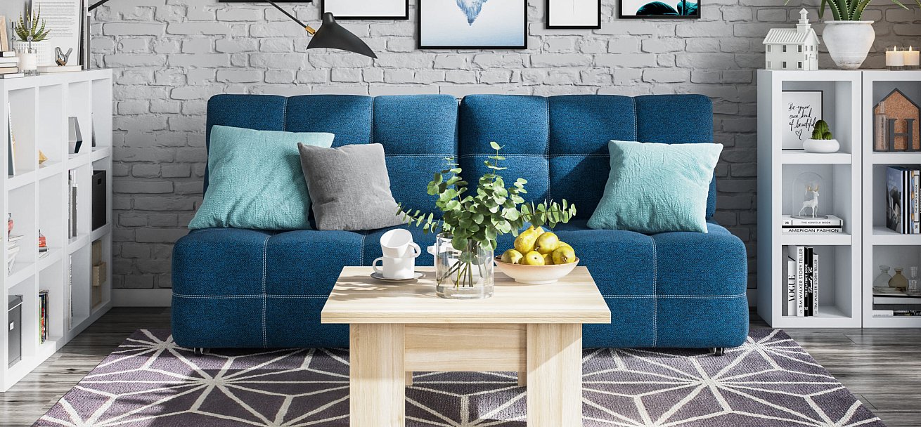 Диван Dandy MINI SE рогожка Malmo синий