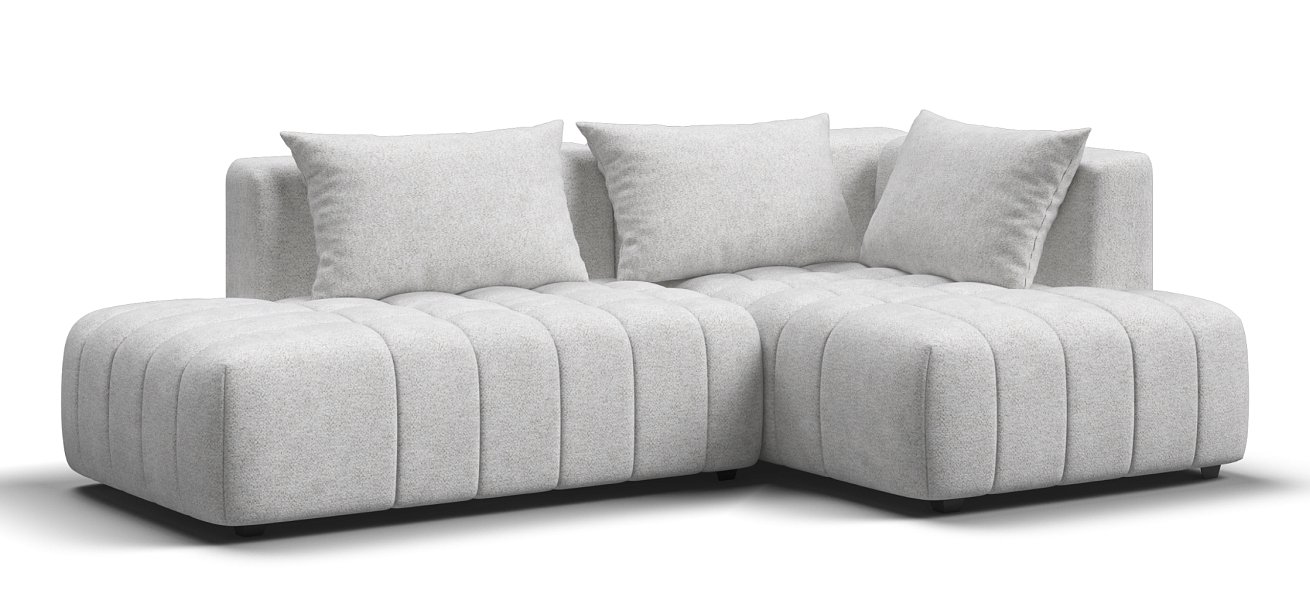 Босс Твин угловой диван правый Шенилл Клауд крем