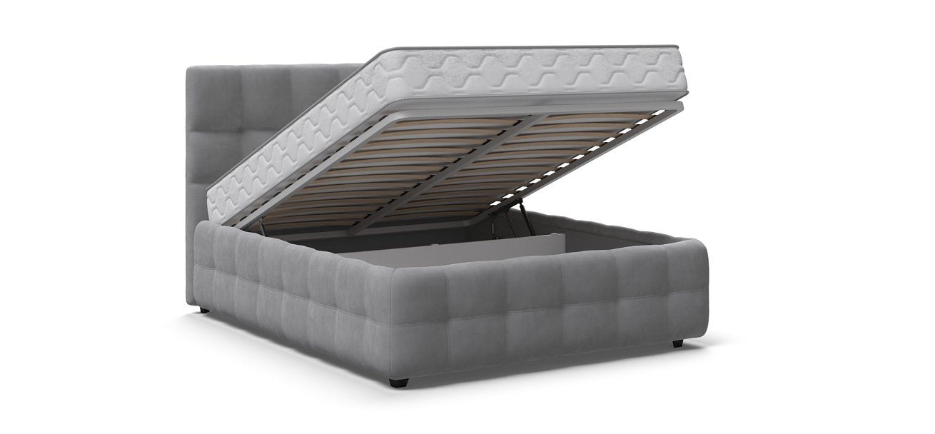 Кровать Босс 140*200 Про велюр Monolit сталь