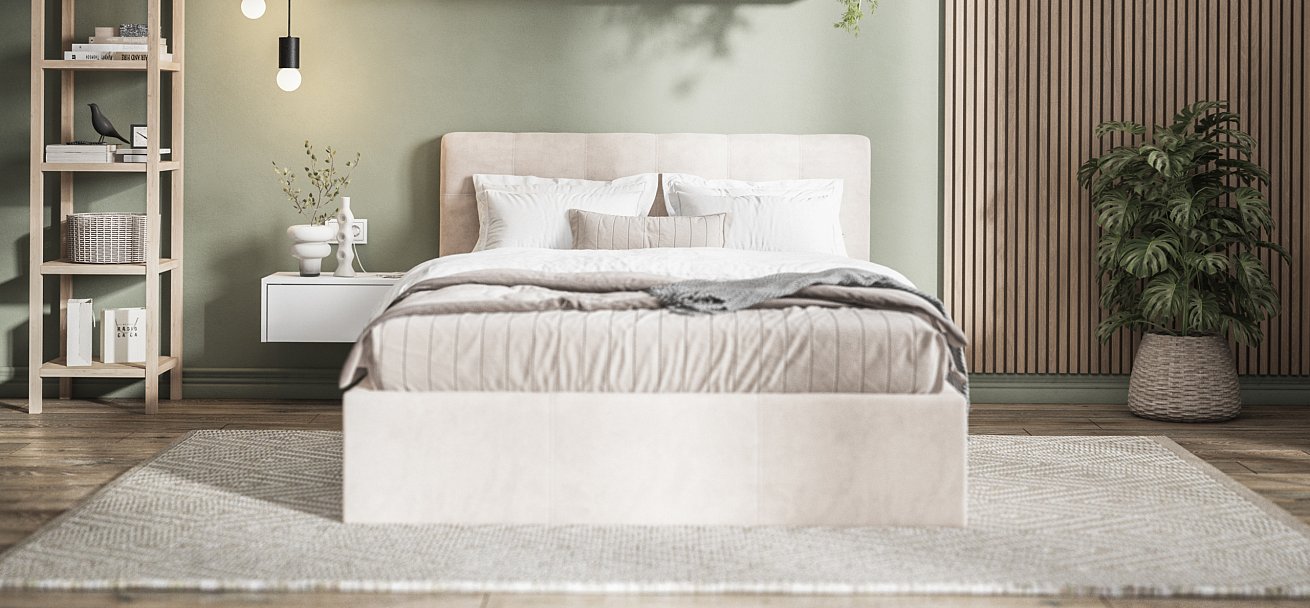 Кровать Белла 140*200 велюр Monolit латте