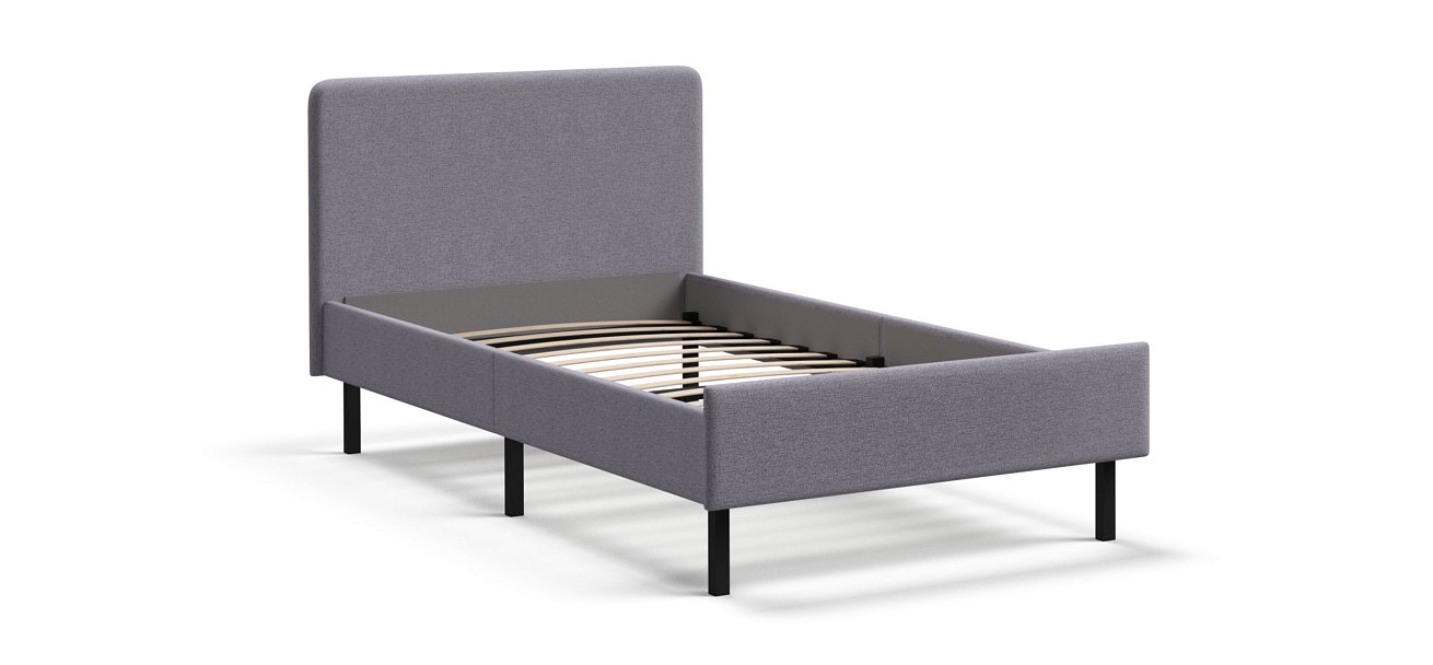 Кровать Уна мини рогожка Malmo платина, Чёрная