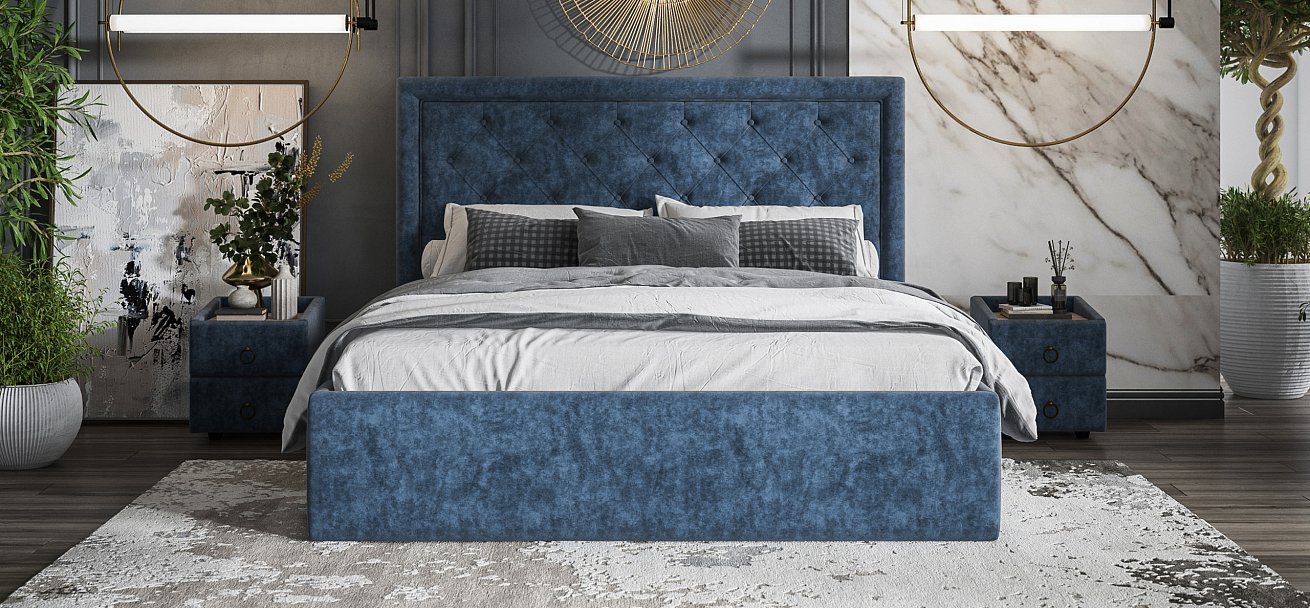 Кровать Босс Классик 180*200 Про велюр Royal топаз NEW