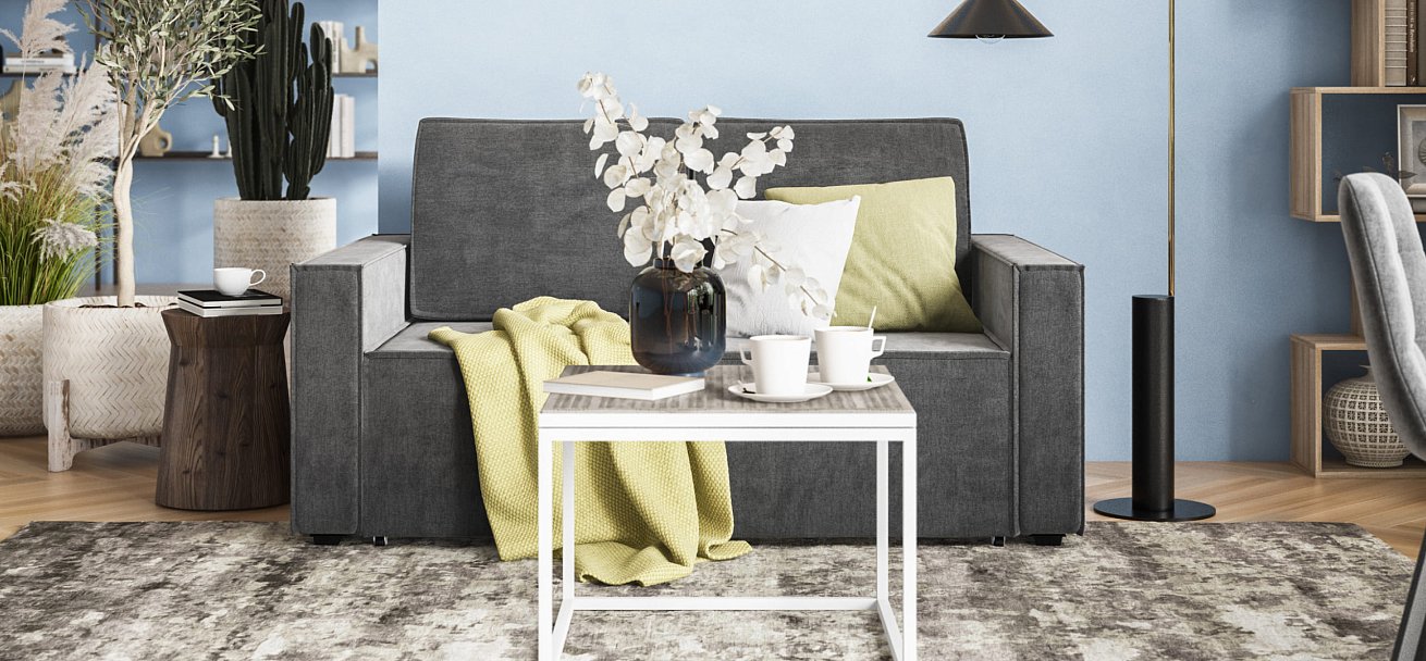 Диван NORD Compact велюр Monolit серый