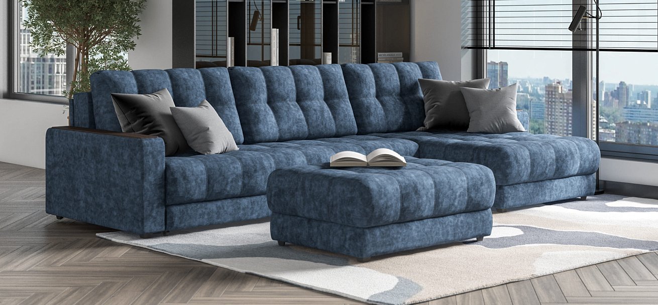 Угловой диван BOSS 3.0 MAX Велюр Royal топаз NEW