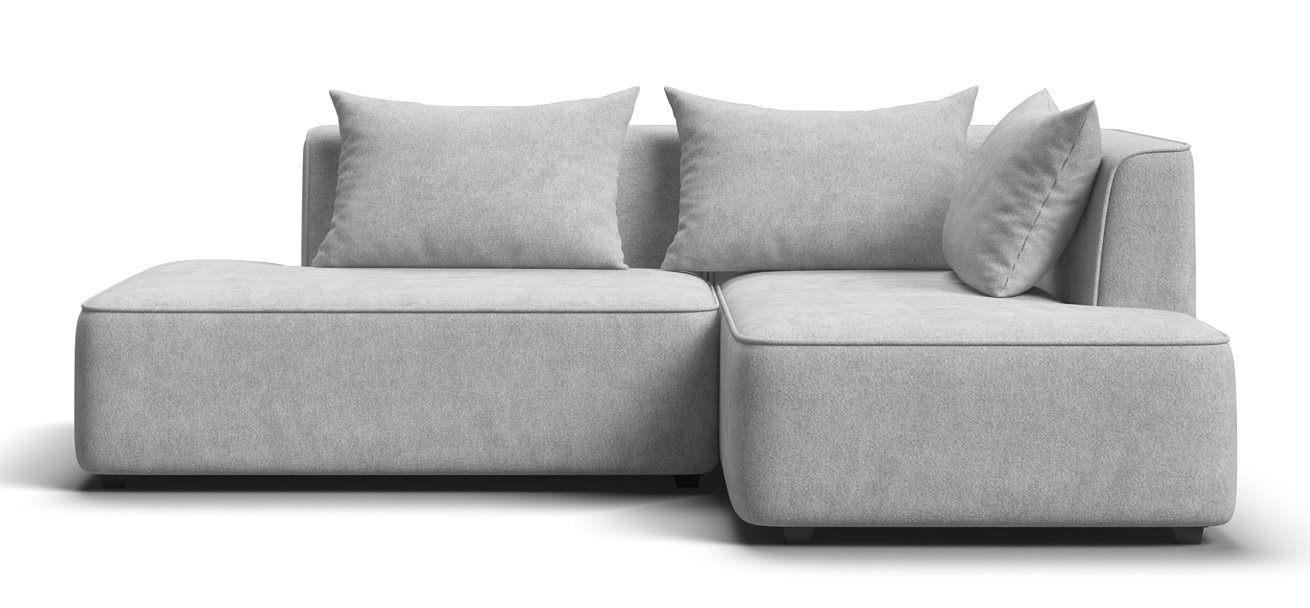 Кинг Твин угловой диван Шенилл Клауд серый правый