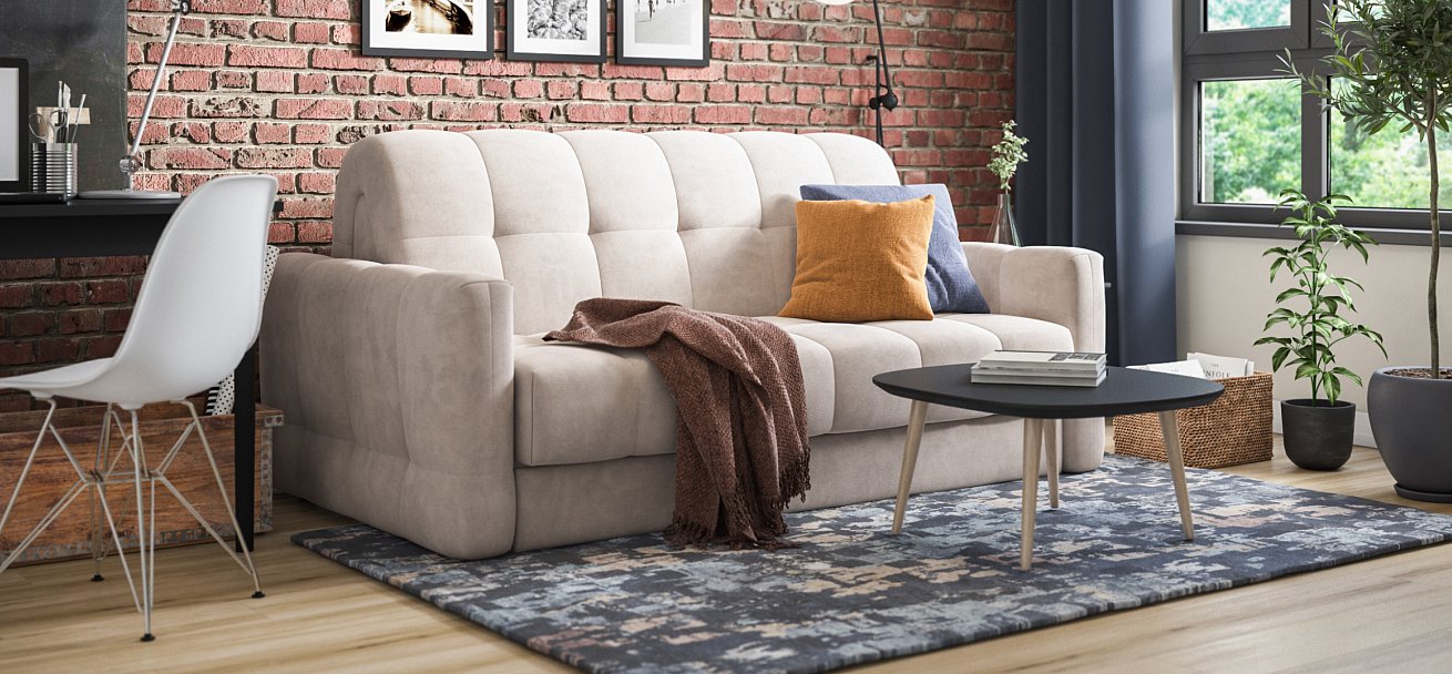 Диван BOSS Sleep 160 велюр Monolit латте