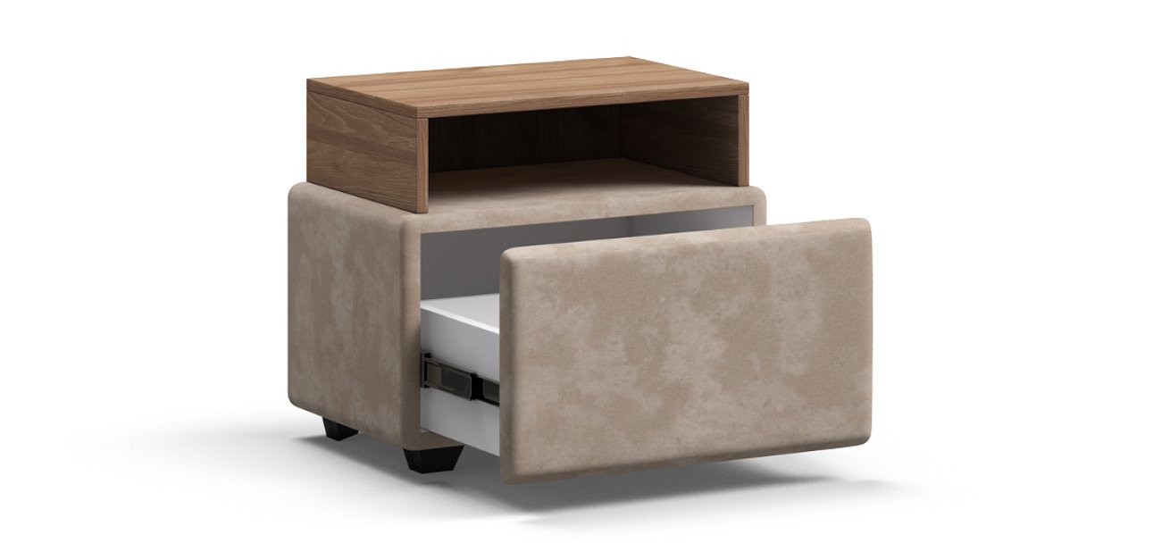 Тумба BOSS Alkantara пепел, Орех Селект