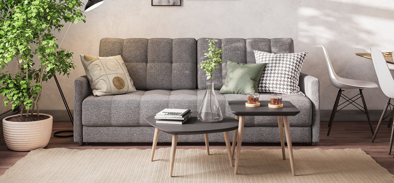 Диван BOSS 2.0 LOFT рогожка Malmo серый