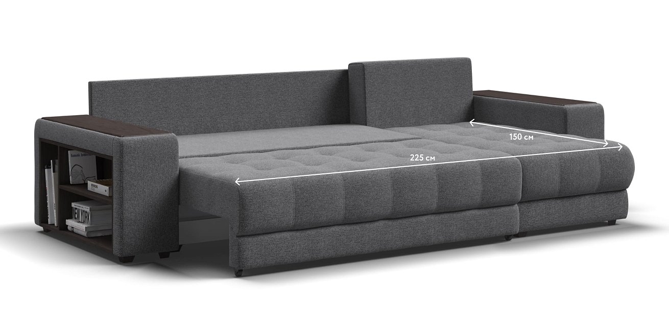 Угловой диван BOSS 3.0 XL рогожка Malmo серый