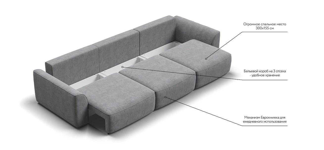 Диван KING MAX SE Велюр Роял агат