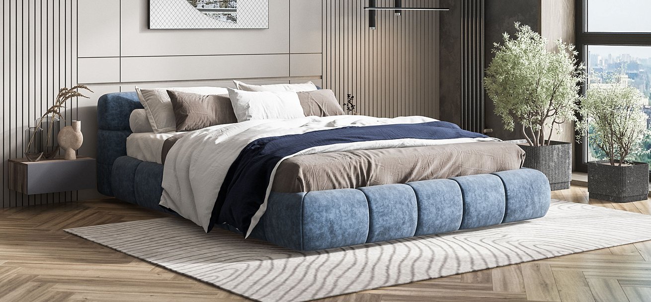 Кровать Босс Дрим 160*200 Про Велюр Royal топаз NEW