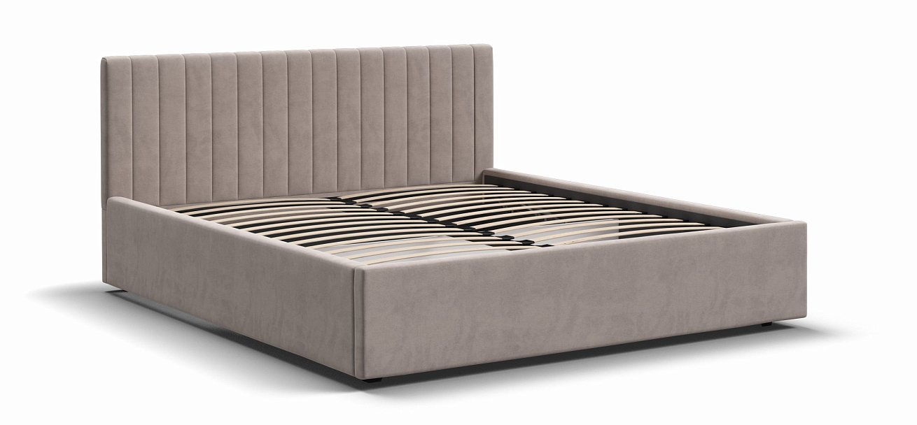 Кровать РОНДА 160*200 велюр MONOLIT латте