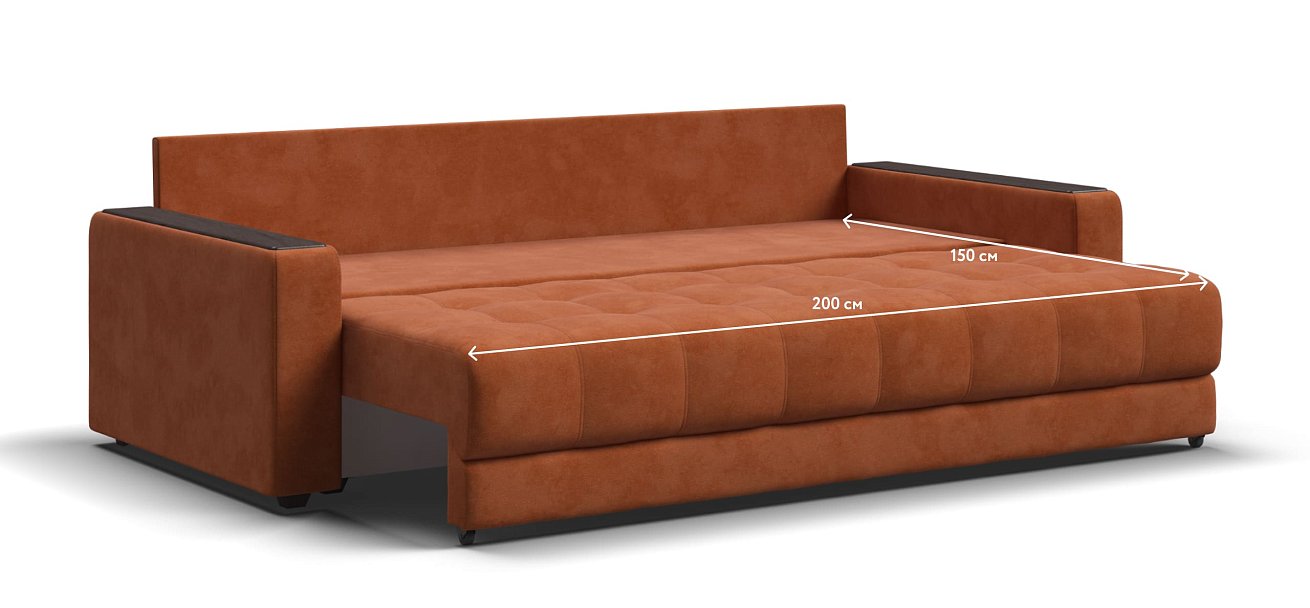 Диван BOSS 2.0 велюр Alkantara оранж