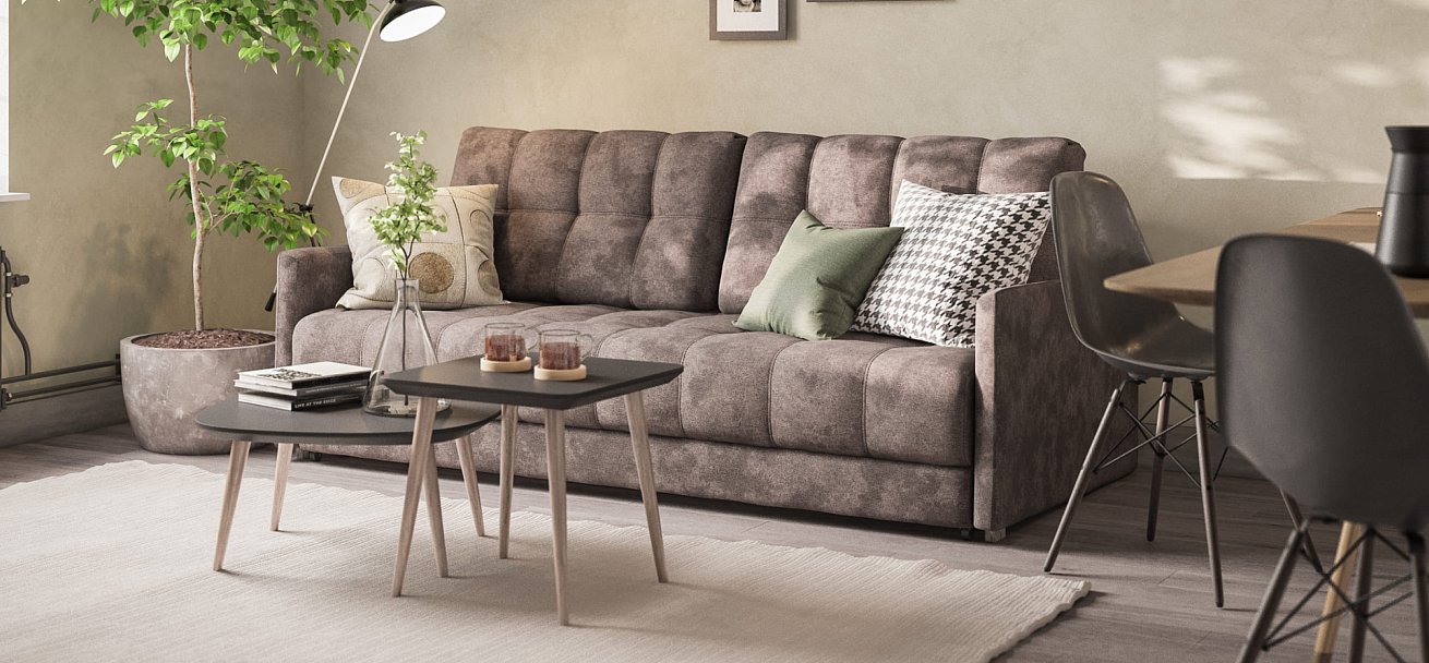 Диван BOSS 2.0 LOFT велюр Alkantara серый