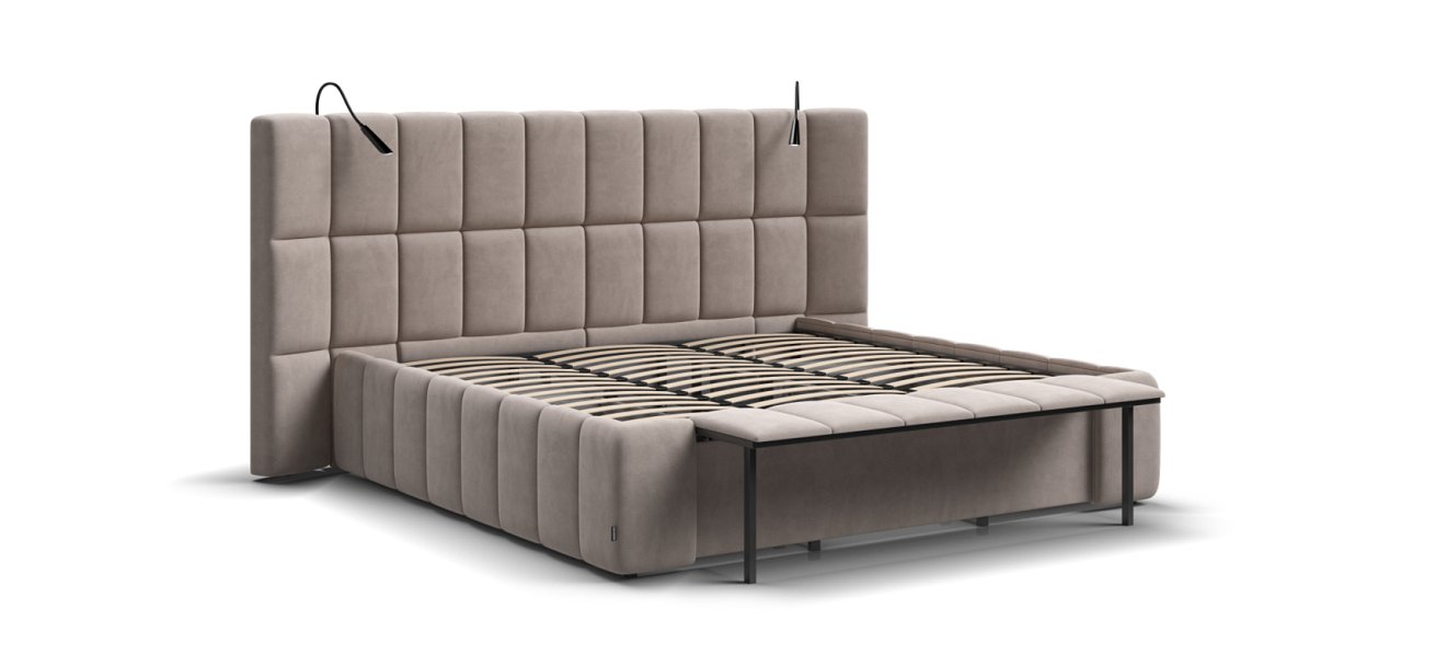 Кровать BOSS.XO 180*200 велюр Monolit латте