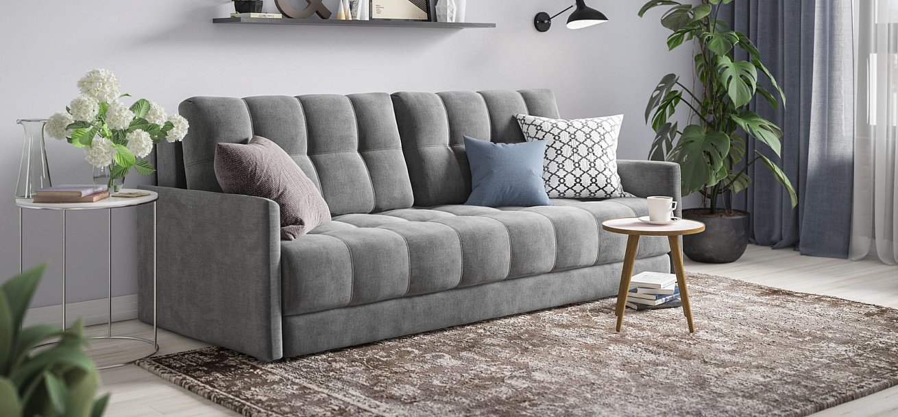 Диван BOSS 2.0 LOFT велюр Monolit серый