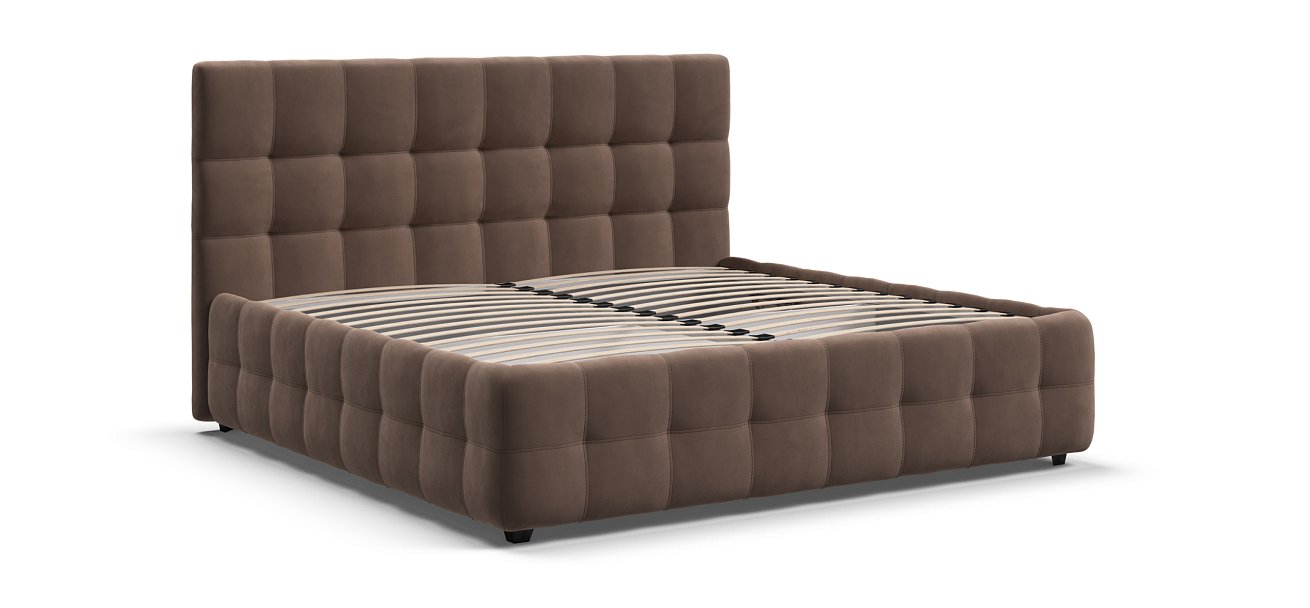 Босс Кровать+ПМ 180*200 Велюр Монолит мокко