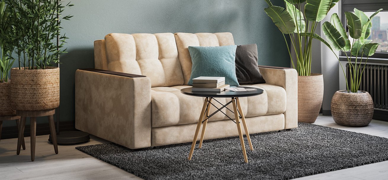 Диван BOSS Compact велюр Alkantara пепел