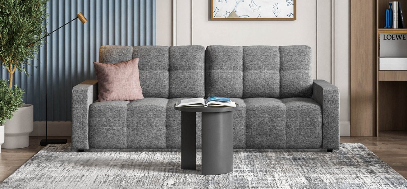 Диван Денди рогожка Malmo серый