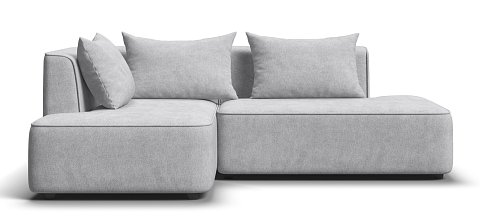 Кинг Твин угловой диван Шенилл Клауд серый левый