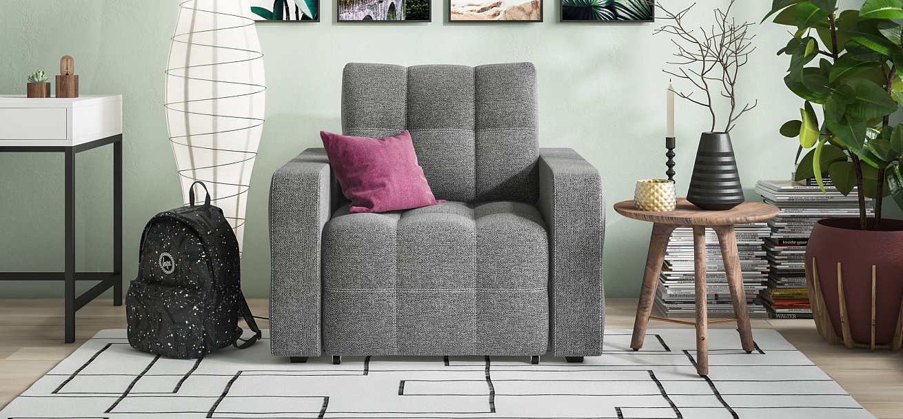 Кресло-кровать Dandy рогожка Malmo серый