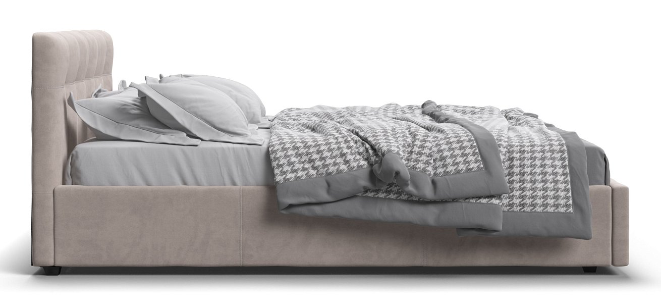 Кровать Белла 140*200 с ПМ велюр Monolit латте