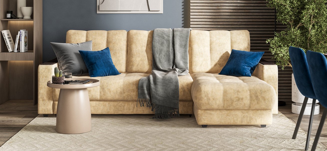 Угловой диван BOSS 3.0 Classic XL Велюр Роял шампань