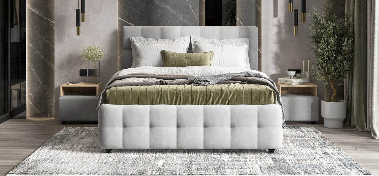 Кровать Босс 160*200 Про велюр Monolit сталь