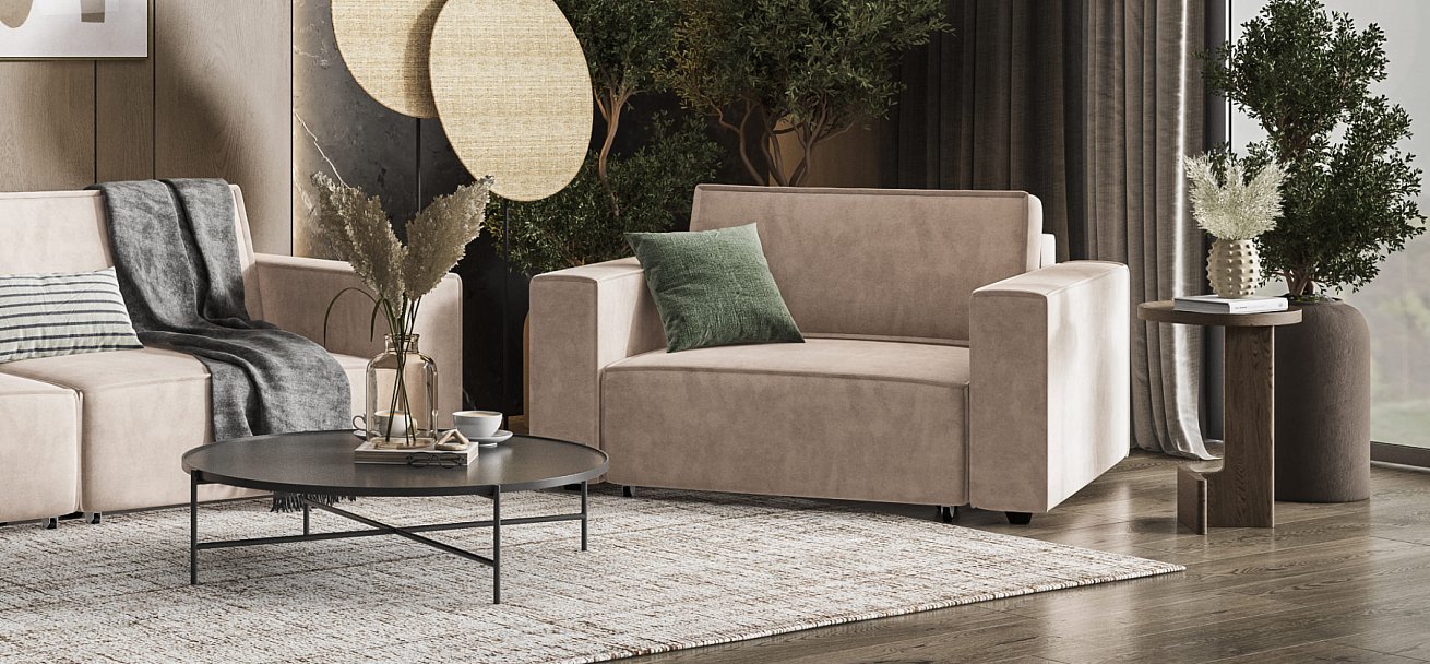 Кресло BOSS SOFT MODOOL велюр Monolit латте