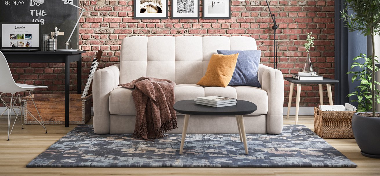 Диван BOSS Sleep 140 велюр Monolit латте