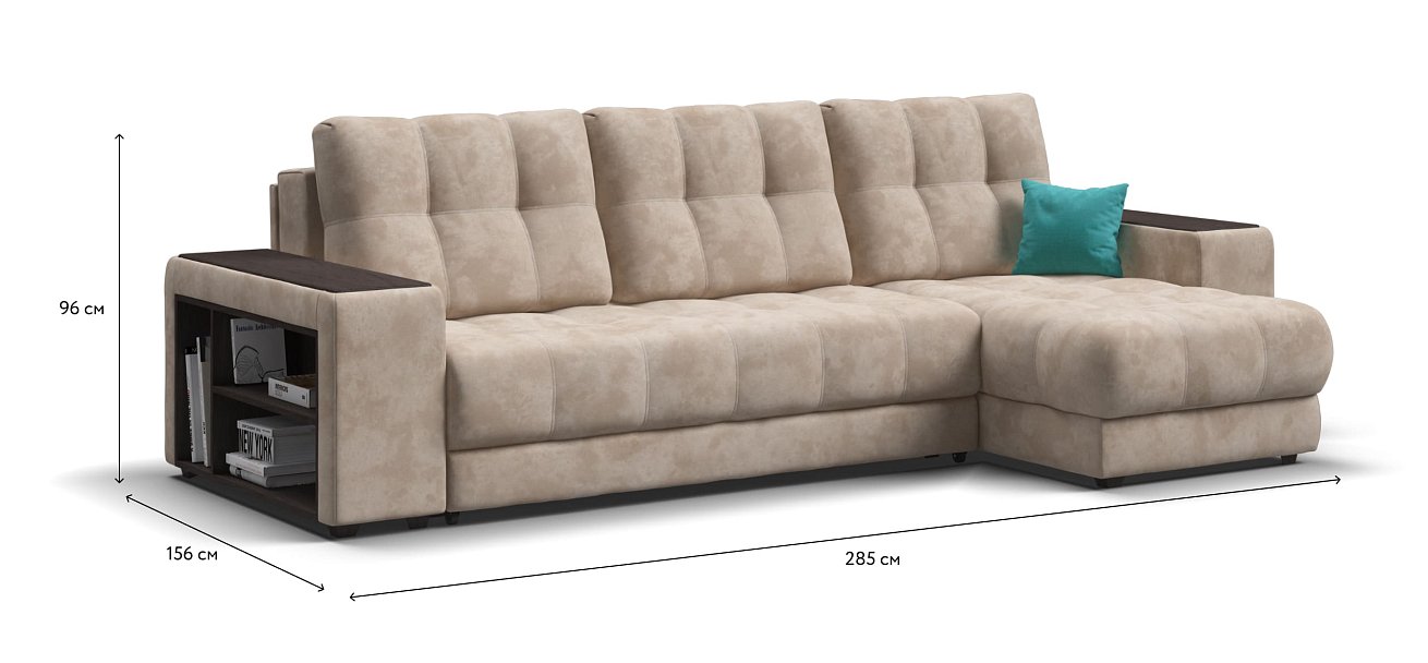 Угловой диван BOSS 3.0 XL велюр Alkantara пепел