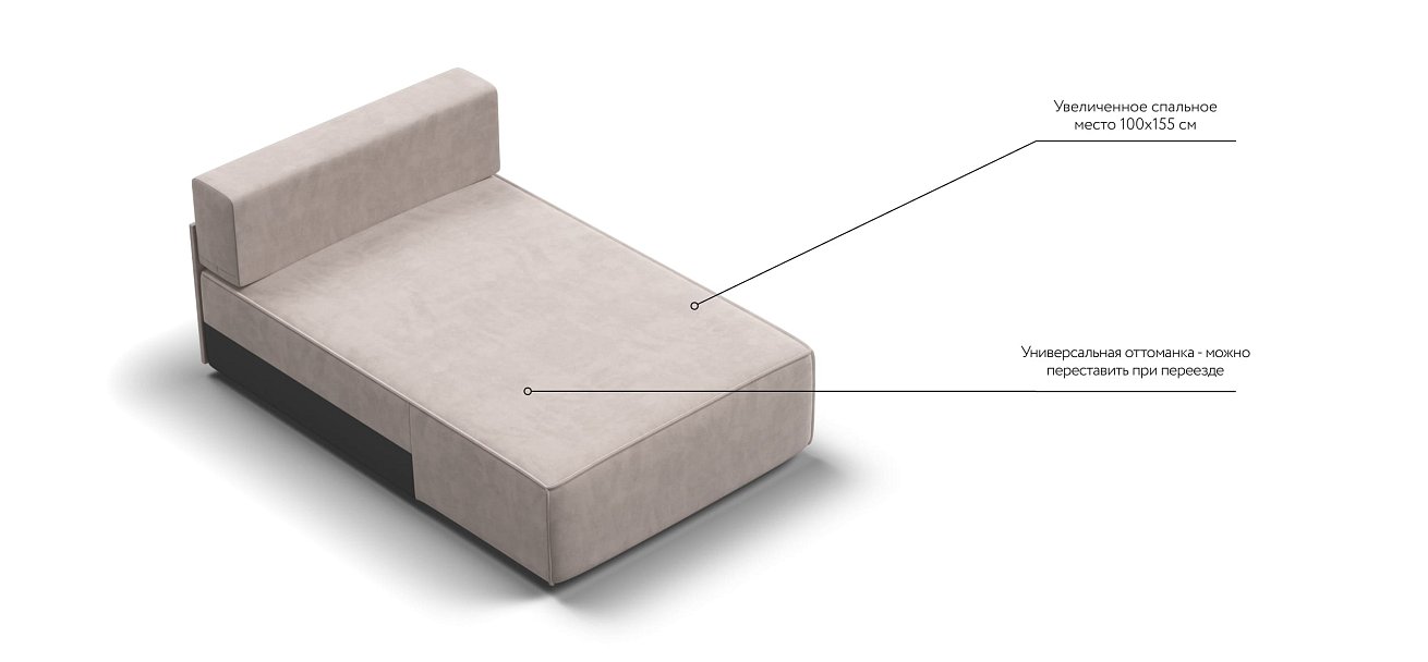 Оттоманка BOSS SOFT MODOOL велюр Monolit латте