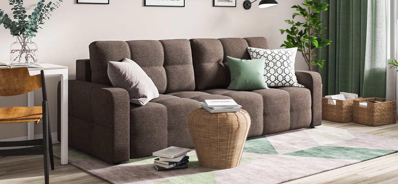 Диван Денди рогожка Malmo шоколад