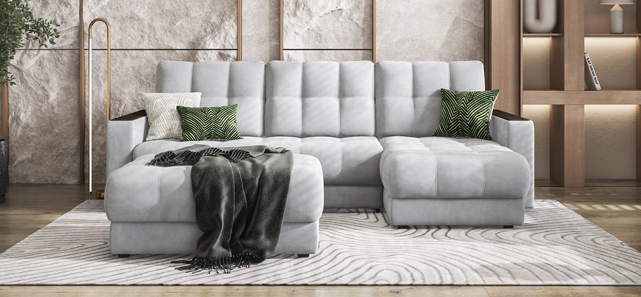 Пуф BOSS XL велюр Monolit сталь