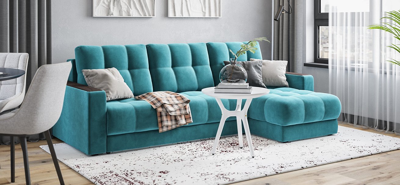 Угловой диван BOSS 3.0 Classic XL велюр Monolit зеленый