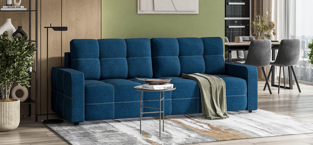 Диван Денди рогожка Malmo синий