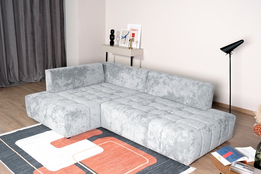 Босс Твин угловой диван левый Велюр Роял агат