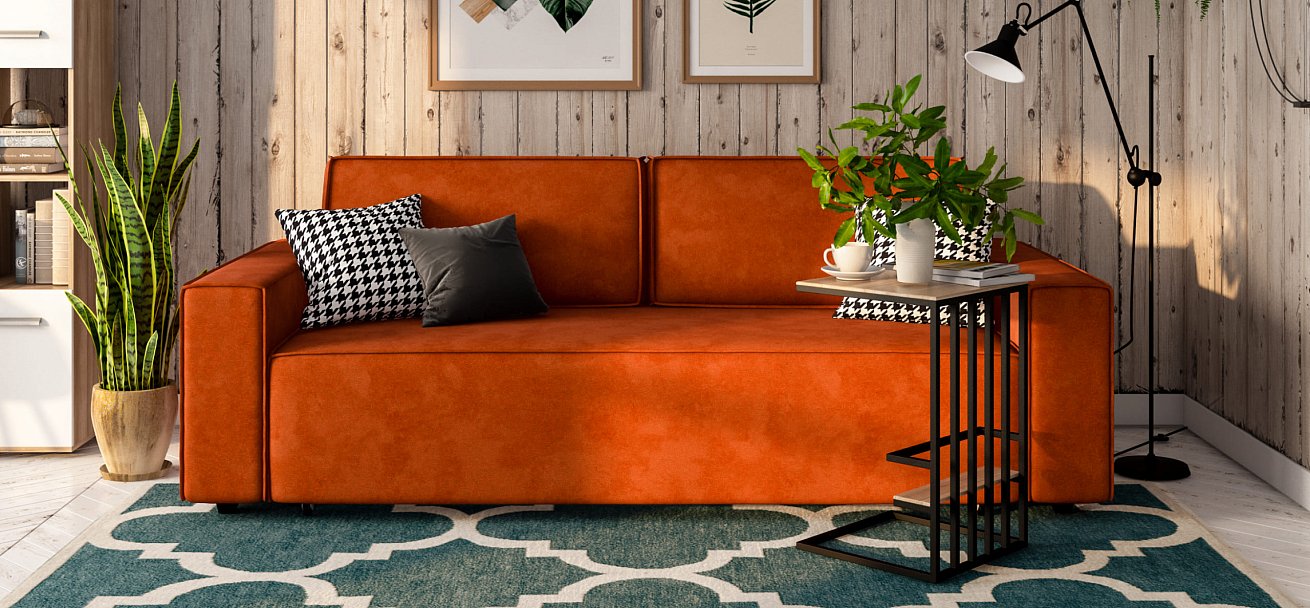 Диван Норд Велюр Alkantara оранж