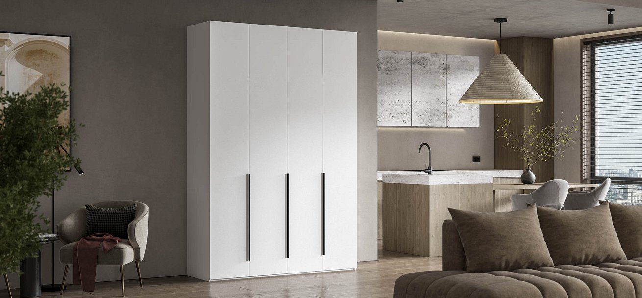 Босс Стандарт 160*236 шкаф распашной 4Д+ящики Белый