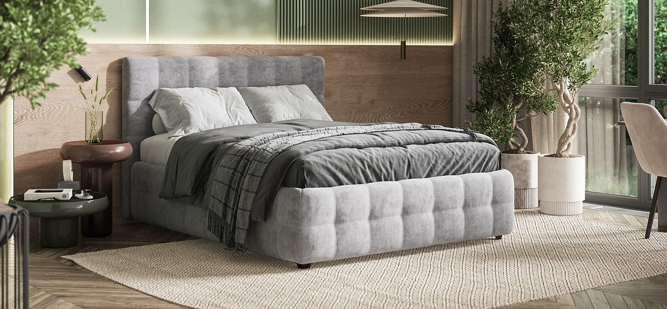 Кровать Босс 160*200 Про Велюр Роял агат