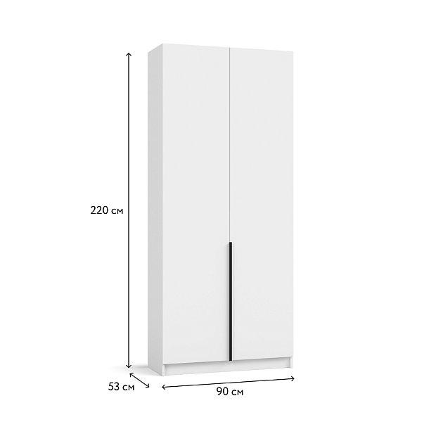 Рим 90 шкаф распашной 2Д+ящики Белый