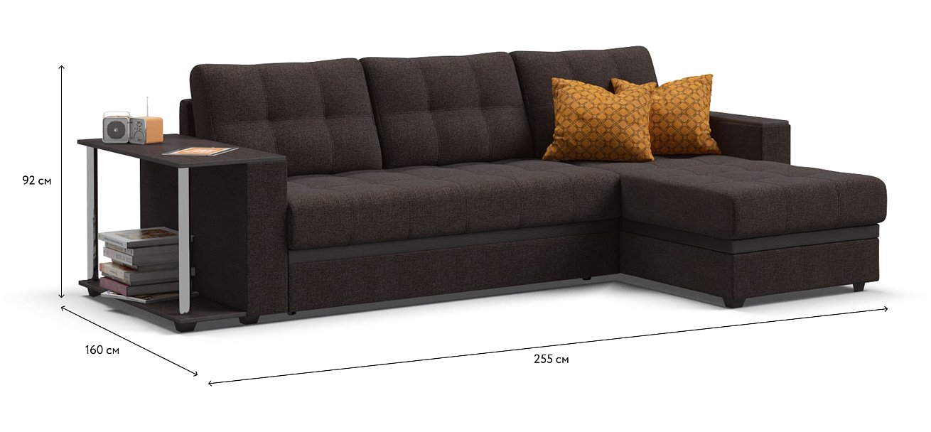 Угловой диван Атланта НПБ рогожка Malmo шоколад